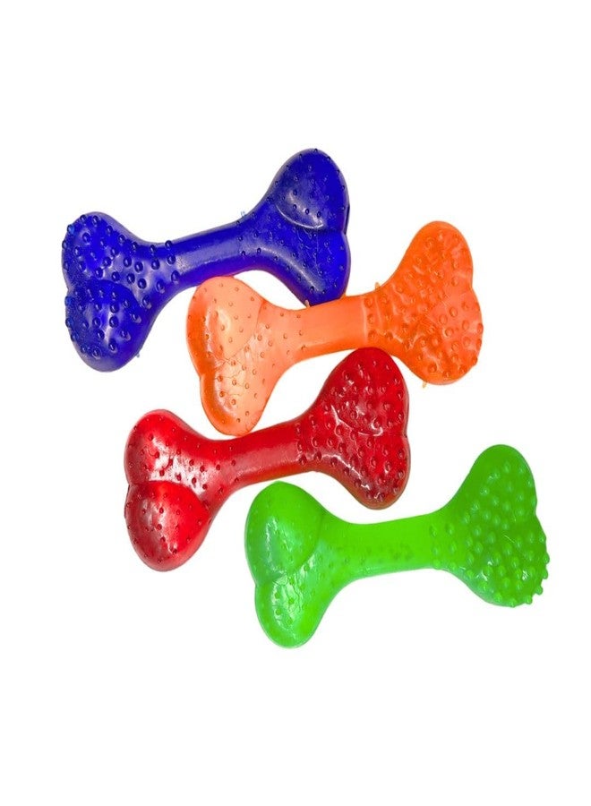 PET FUN Soft Spike Rubber Bone Chew Toy for Dogs & Puppies | Non-Toxic Dental Cleaning|Pack of 4 - Image 4